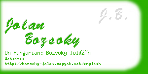 jolan bozsoky business card